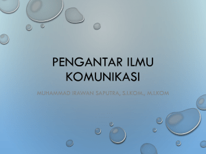 Pengantar Ilmu Komunikasi - Muhammad Irawan Saputra, M.I.Kom
