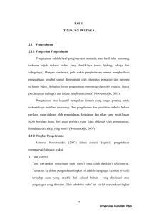 7 BAB II TINJAUAN PUSTAKA 2.1 Pengetahuan 2.1.1 Pengertian