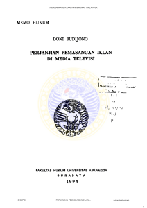 perjanjian pemasangan iklan di media televisi - Repository