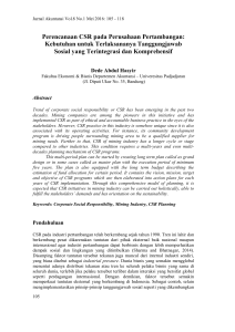 Perencanaan CSR pada Perusahaan Pertambangan