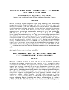hubungan berat badan lahir dengan status obesitas