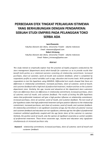 perbedaan efek tingkat perlakuan istimewa yang