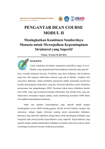 pengantar dean course modul ii - Magister Manajemen Pendidikan