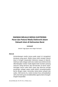 DAKWAH MELALUI MEDIA ELEKTRONIK: Peran dan Potensi