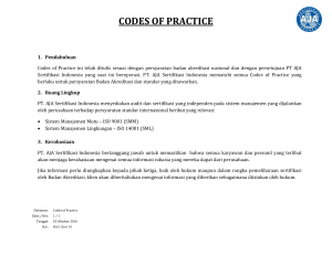 codes of practice - PT AJA Sertifikasi Indonesia
