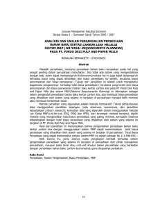 SISTEM MRP (MATERIAL REQUIREMENTS PLANNING)