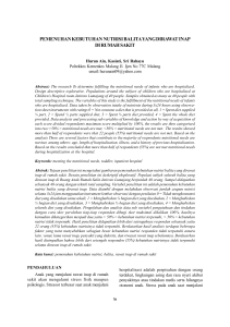 pemenuhan kebutuhan nutrisi balita yang dirawat inap di rumah sakit