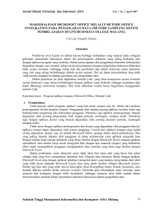 BAB I - Jurnal Ilmiah Teknologi Informasi Asia