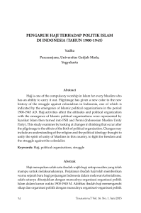 pengaruh haji terhadap politik islam di indonesia