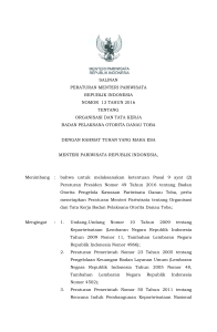salinan peraturan menteri pariwisata republik indonesia nomor 13