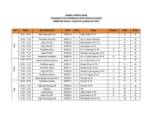 jadwal perkuliahan program studi pendidikan guru sekolah dasar