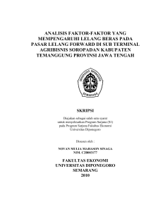 analisis faktor-faktor yang mempengaruhi lelang beras pada pasar