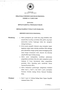 peraturan presiden republik indonesia nomor 46 tahun 2008
