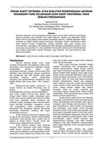 peran audit internal atas kualitas pemeriksaan laporan