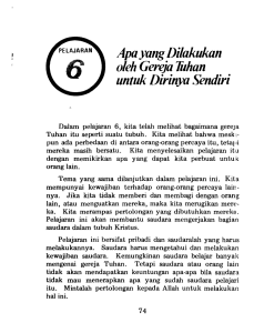 Apa yang Gereja Lakukan untuk Dirinya Sendiri.