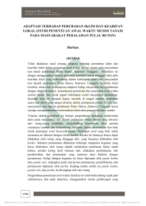 adaptasi terhadap perubahan iklim dan kearifan lokal (studi