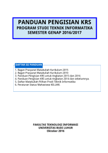 panduan pengisian krs - FTI Budi Luhur