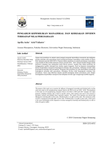 pengaruh kepemilikan manajerial dan kebijakan