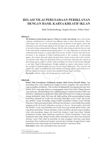 relasi nilai perusahaan periklanan dengan hasil karya kreatif iklan