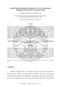 Analisis Pengaruh Harmonik terhadap Arus Netral Transformator