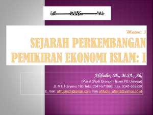 Materi: 2 Kajian Filsafat dan Nilai-nilai Ekonomi Islam