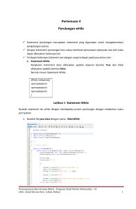 Pertemuan 4 Perulangan while
