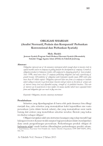 OBlIGASI SHARIAH (Analisi Normatif, Praksis dan Komparatif