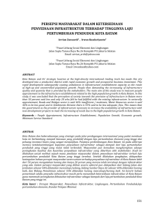 persepsi masyarakat dalam ketersediaan penyediaan infrastruktur