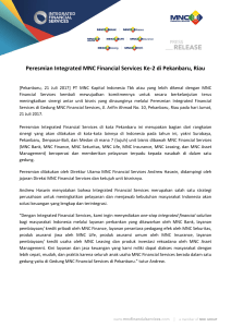 Peresmian Integrated MNC Financial Services Ke