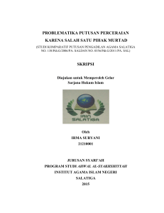 problematika putusan perceraian karena salah satu pihak murtad