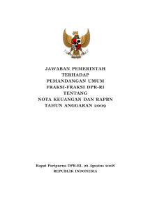 Jawaban Pemerintah Terhadap Pemandangan Umum Fraksi