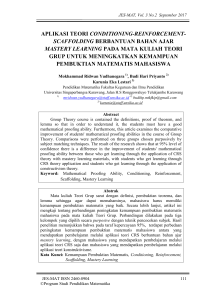 aplikasi teori conditioning-reinforcement- scaffolding