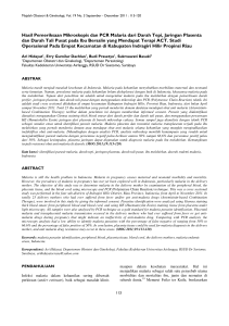 Hasil Pemeriksaan Mikroskopis dan PCR Malaria