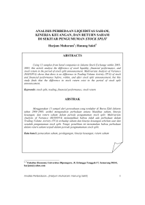 analisis perbedaan liquiditas saham, kinerja keuangan, dan