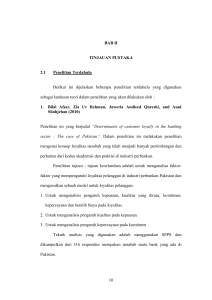 10 BAB II TINJAUAN PUSTAKA 2.1 Penelitian Terdahulu Berikut ini