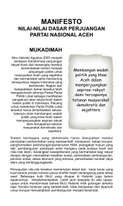 Manifesto PNA - Partai Nanggroe Aceh