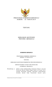 peraturan gubernur bengkulu nomor : 25 tahun 2014 tentang