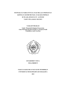 peningkatan kreativitas anak melalui permainan kepingan geometri