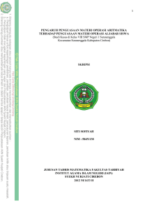 PENGARUH PENGUASAAN MATERI OPERASI ARITMATIKA