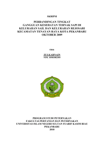 perbandingan tingkat gangguan kesehatan ternak sapi di kelurahan