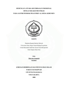 hubungan antara kecerdasan emosional dengan reaksi frustasi