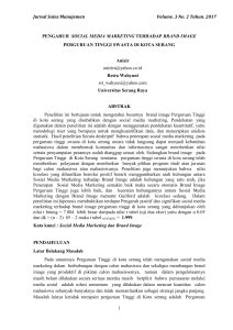 Jurnal Sains Manajemen Volume. 3 No. 2 Tahun. 2017 1