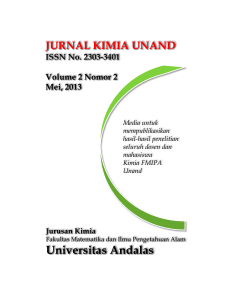 Tim Editorial Jurnal Kimia Unand - Fakultas MIPA Universitas Andalas