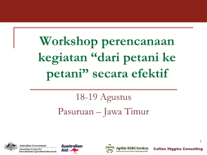 Workshop perencanaan kegiatan “dari petani ke petani” secara efektif