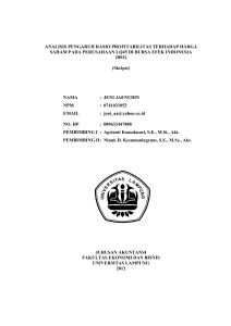 ANALISIS PENGARUH RASIO PROFITABILITAS TERHADAP