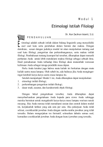 Etimologi Istilah Filologi - Universitas Terbuka Repository