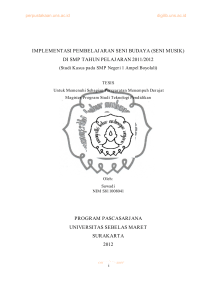 IMPLEMENTASI PEMBELAJARAN SENI BUDAYA (SENI MUSIK) DI