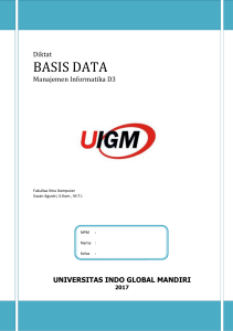 basis data - UIGM | Login Student