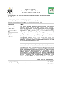 Indonesian Journal of Chemical Science Isolasi dan Uji Aktivitas