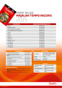 TARIF IKLAN MAJALAH TeMpO INggRIS